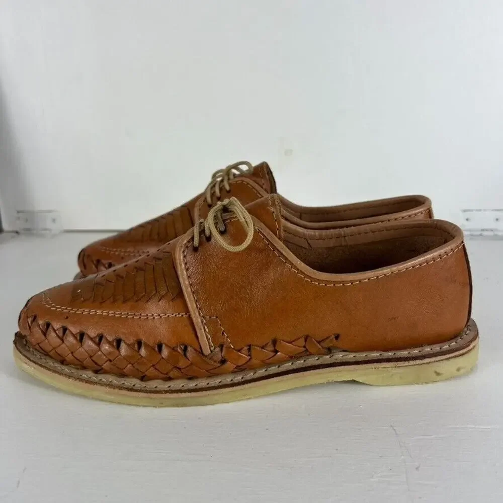 Mexican Huaraches Sandals Mens Size 7 Shoes Real Leather Closed Toe Summer Woven